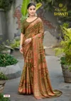 Shanti Vol 11 By Kashvi Bright Moss Foil Printed Saree Collection
